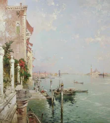 Venetië: Uitzicht vanaf de Zattere met San Giorgio Maggiore in de verte